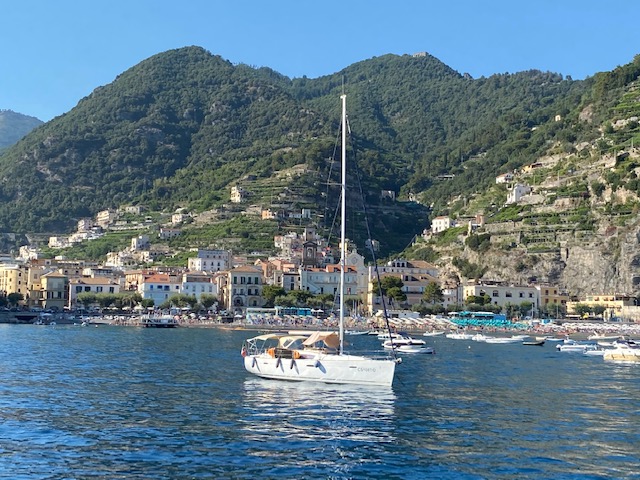 View of Minori from the boat