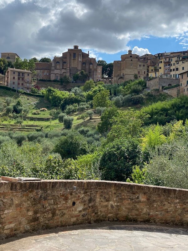 View of Siena from Orto dei Pecci, a must see when visiting Siena with kids