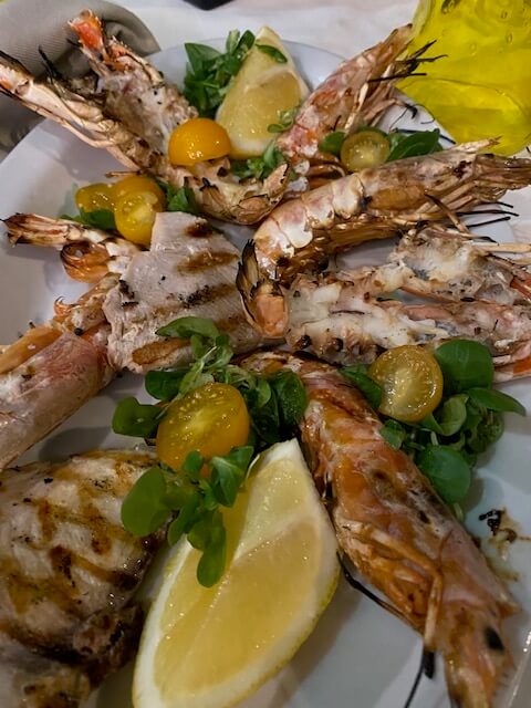 seafood platter with Italian fish specialties