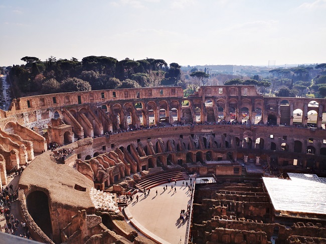 beautiful winter day in colosseum rome