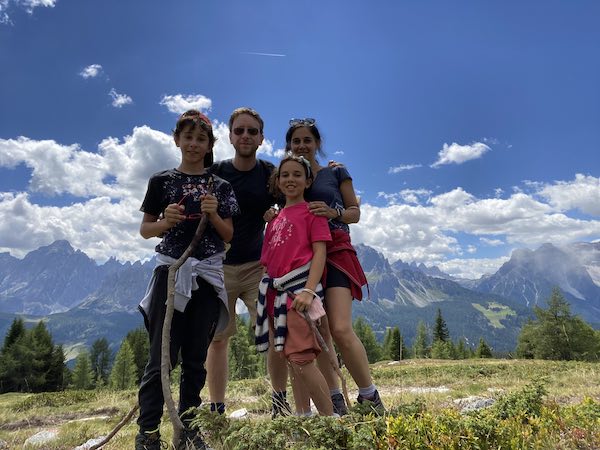 Our family hiking in the Dolomites