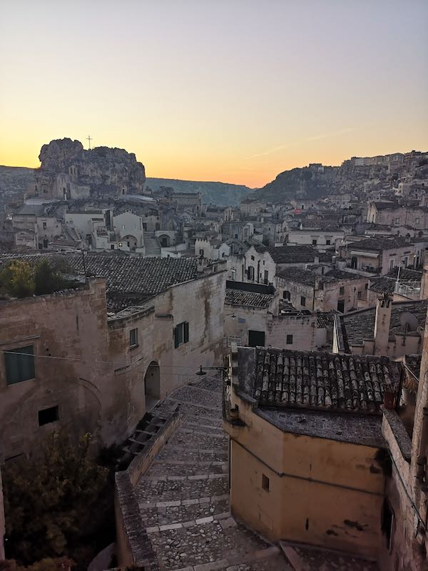 matera Italy at sunset