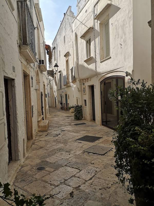 street in Locorotondo Puglia with whitewashed houses