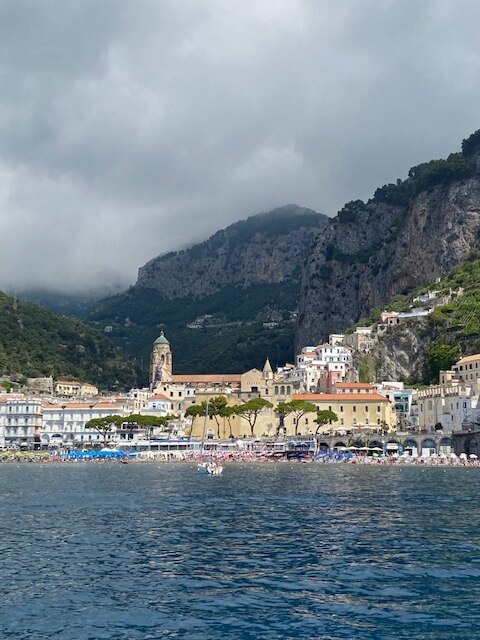 Amalfi town port from the water