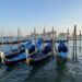 Venice gondolas with view of San Giorgio church in the background