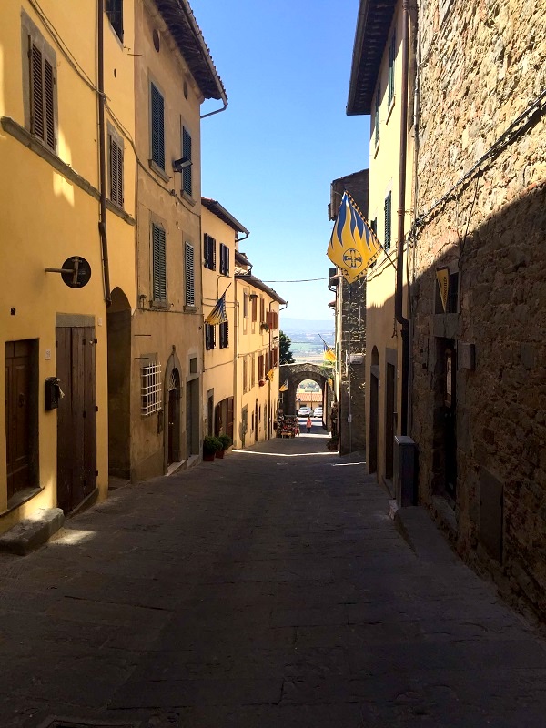 medieval street in Cortona Tuscany