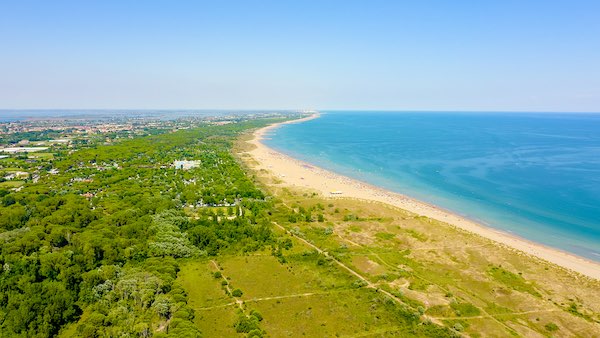 aerial view of Cavallino beach Venice Italy