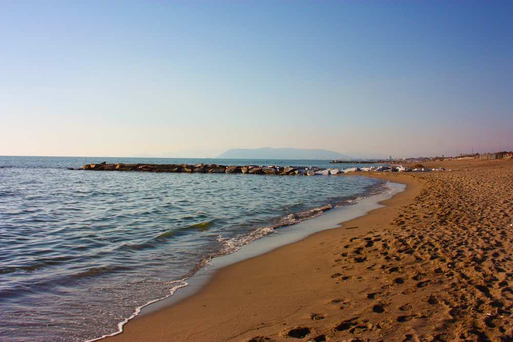 Versilia beach at sunset