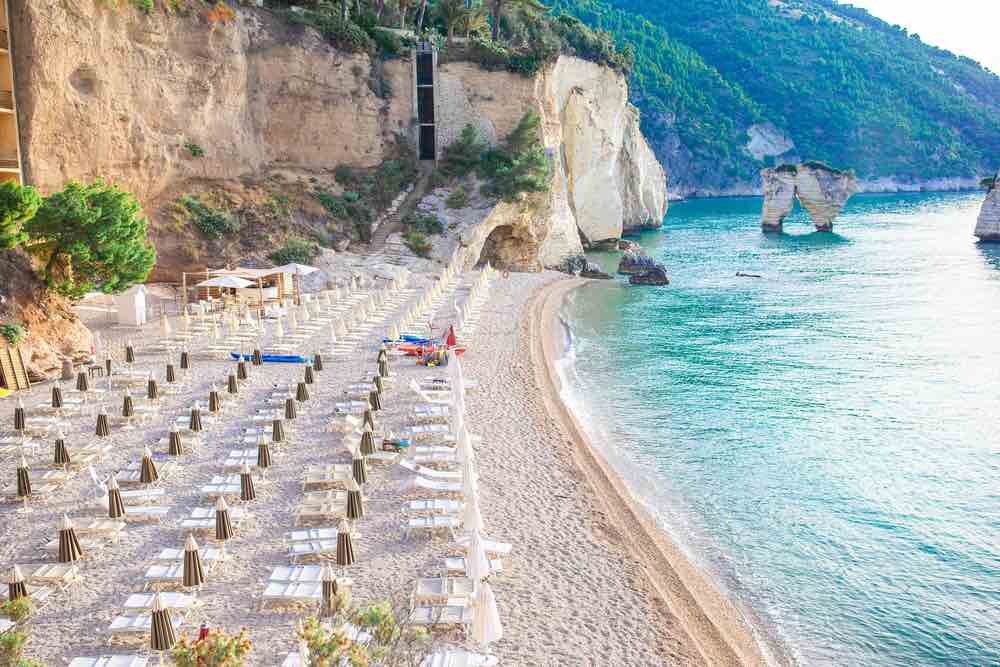 beach in Gagano Puglia Italy