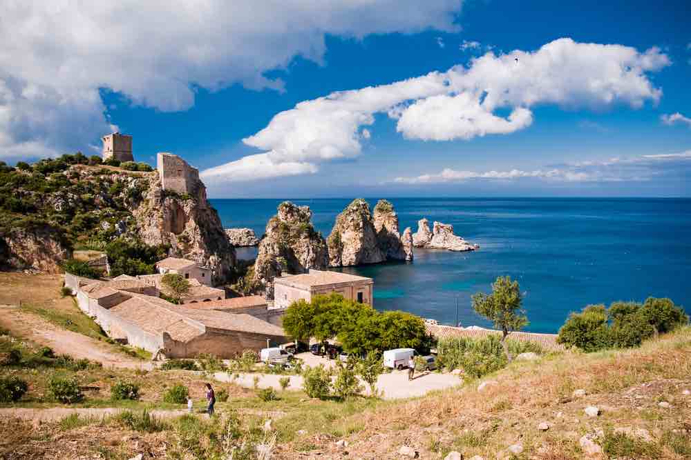 View of coastline of Scopello, Sicily