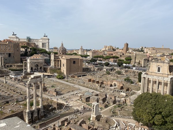 View of the Roman Forum on a bright autumn day 