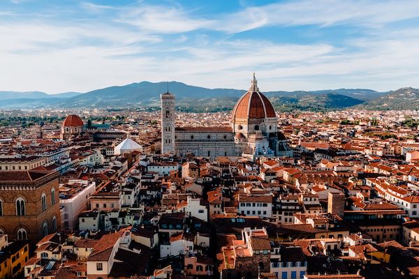 aerlial view of Florence Italy