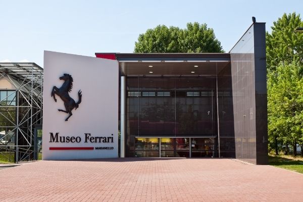 OUtside of Ferrari car museum Italy