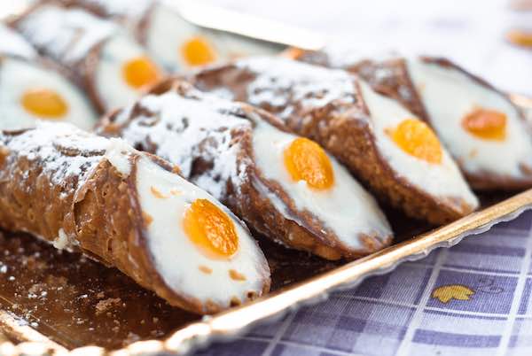 Tray of Sicilian Cannoli