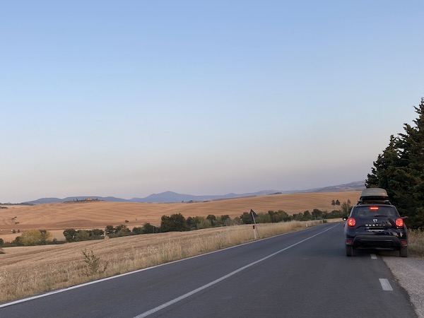 car on the side of the road in Italy