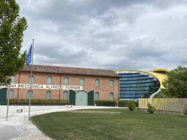 The outside of the Enzo Ferrari Museum in Modena