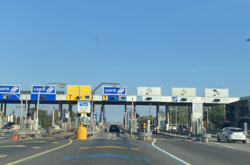 Pay booth on italian toll roads autostrade