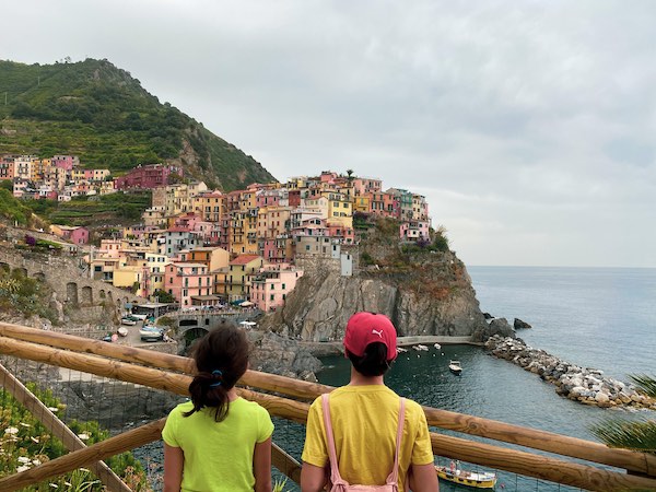 Children in Manarola looking at the view