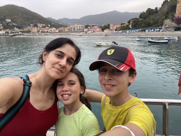 Our family in Levanto! This is me and the kids