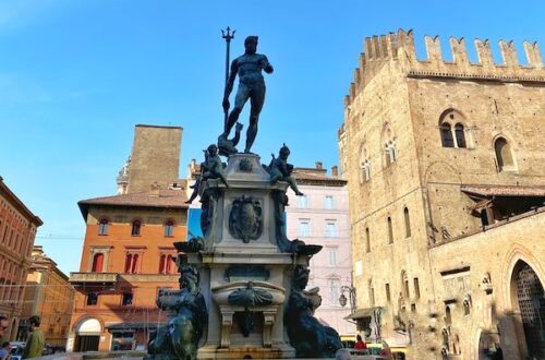 Fountain of Neptune in Bologna city center