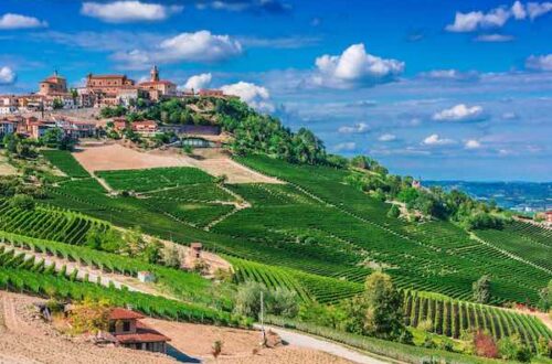 Hills of Piemonte, viw of La Morra village