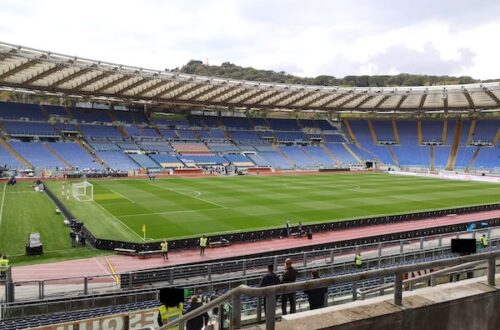 Olimpico stadium in Rome before a soccer match