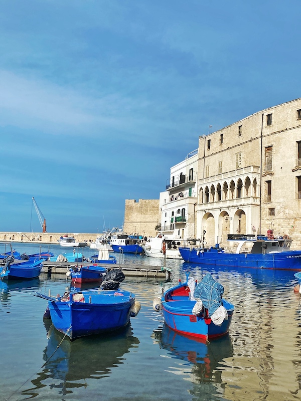 Colorful boats in Monopoli port