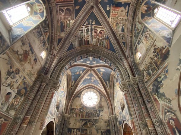 elaborate frescoed ceiling in Galatina church