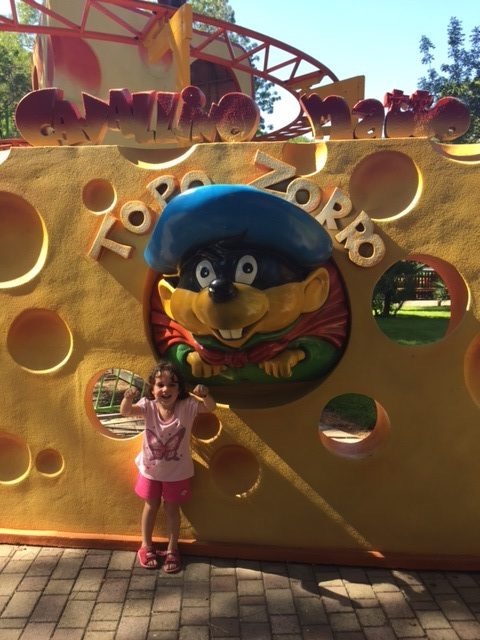 My little daughter at Cavallino Matto amuseument park, Tuscany