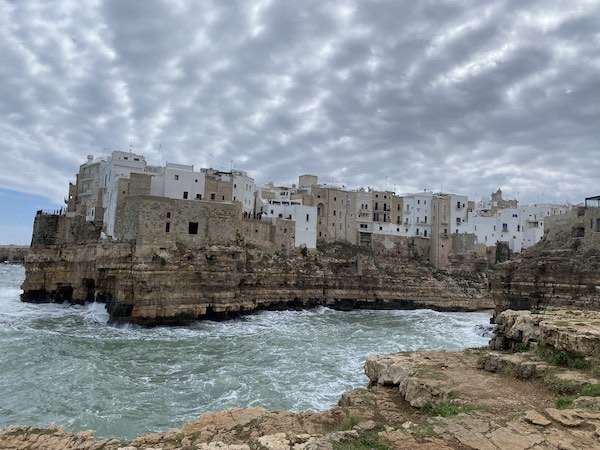 Polignano al mare in spring with clouds