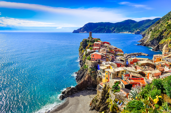 Vernazza seen from the hiking trail above the town