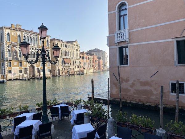 waterside restaurant in Venice on Grand Canal