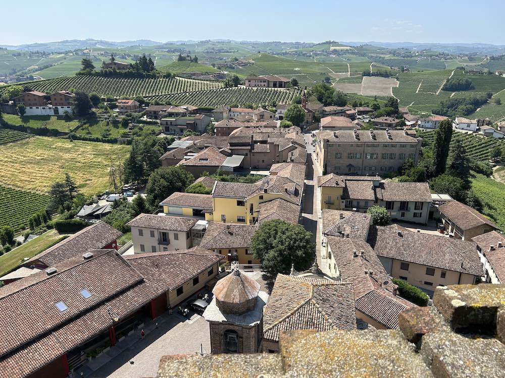 view over Barbaresco town from the Barbaresco tower terrace