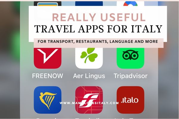 screenshot of travel apps for italy on my phone with text: really useful travel apps for italy