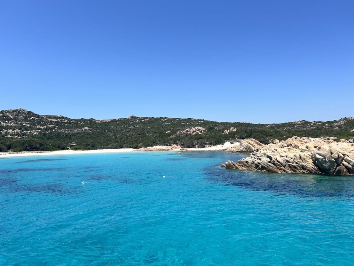 Maddalena secluded beach as seen from our Maddalena boat tour