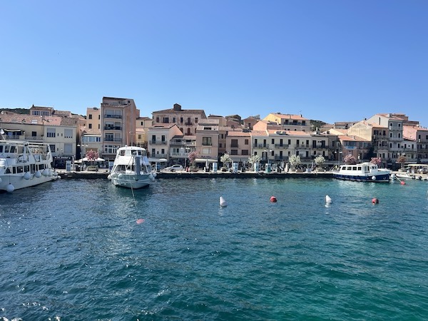 Maddalena tourist port with boats